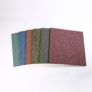 Rubber gym flooring tiles